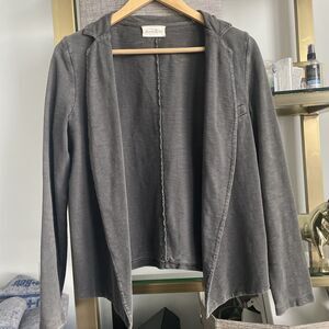 American Vintage Gray Knit Blazer Jacket Size Small Cotton